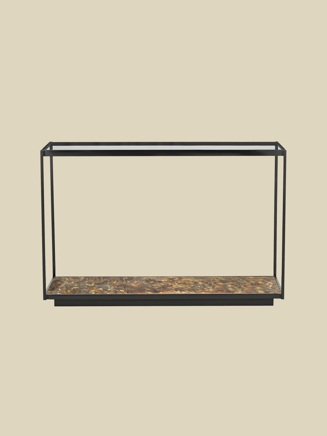 Nova Iron Console Table with Glass Top