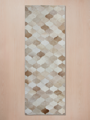 Sahara Hide & Wool Geometric Rug - Beige