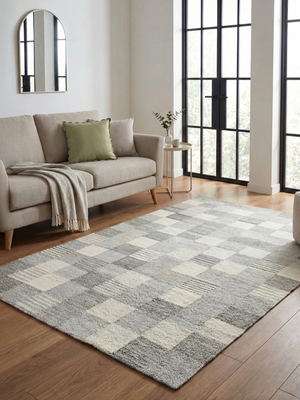 Lykke Hand-woven Wool Kilim Rug - Grey