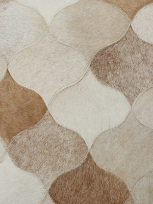 Sahara Hide & Wool Geometric Rug - Beige