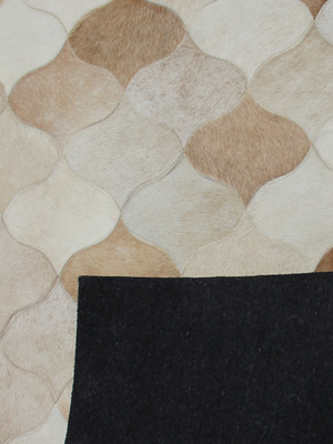 Sahara Hide & Wool Geometric Rug - Beige