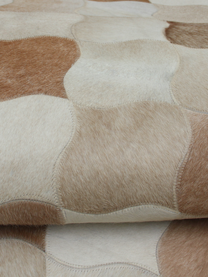 Sahara Hide & Wool Geometric Rug - Beige