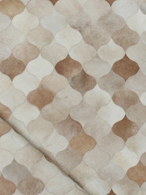 Sahara Hide & Wool Geometric Rug - Beige