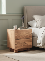Alder Two Drawer Bedside Table