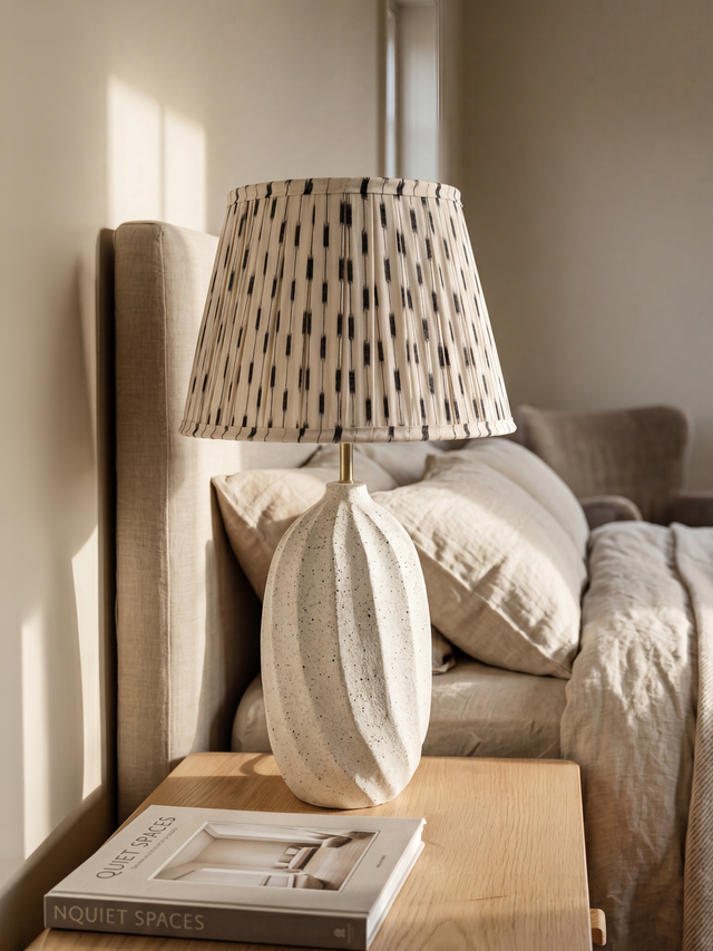Fehd Cotton Lampshade with Luma Paper Mache Base