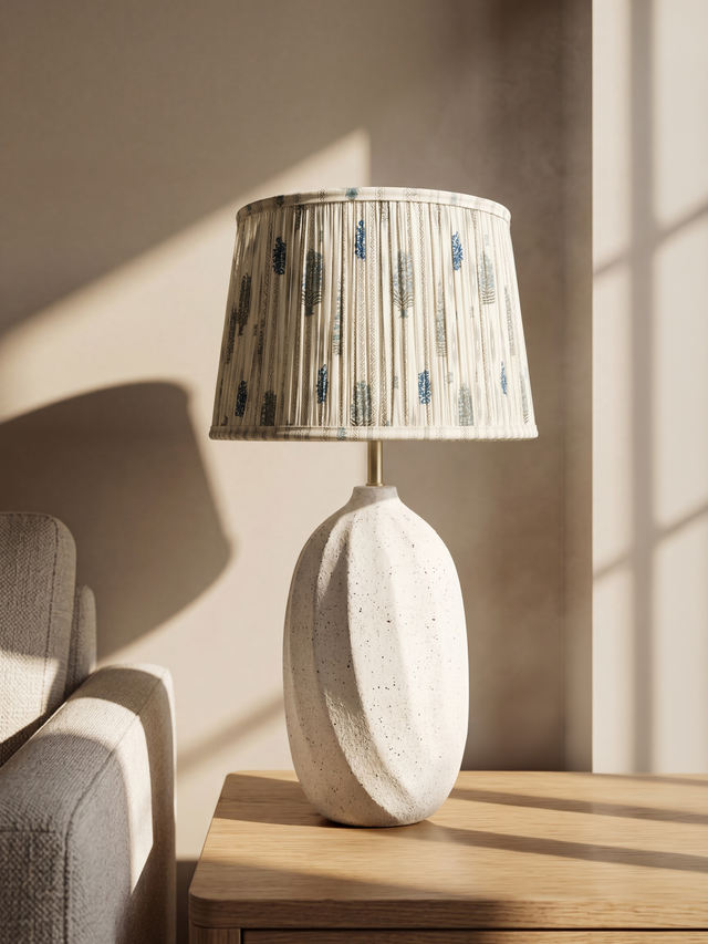 Clive Cotton Lampshade with Luma Paper Mache Base