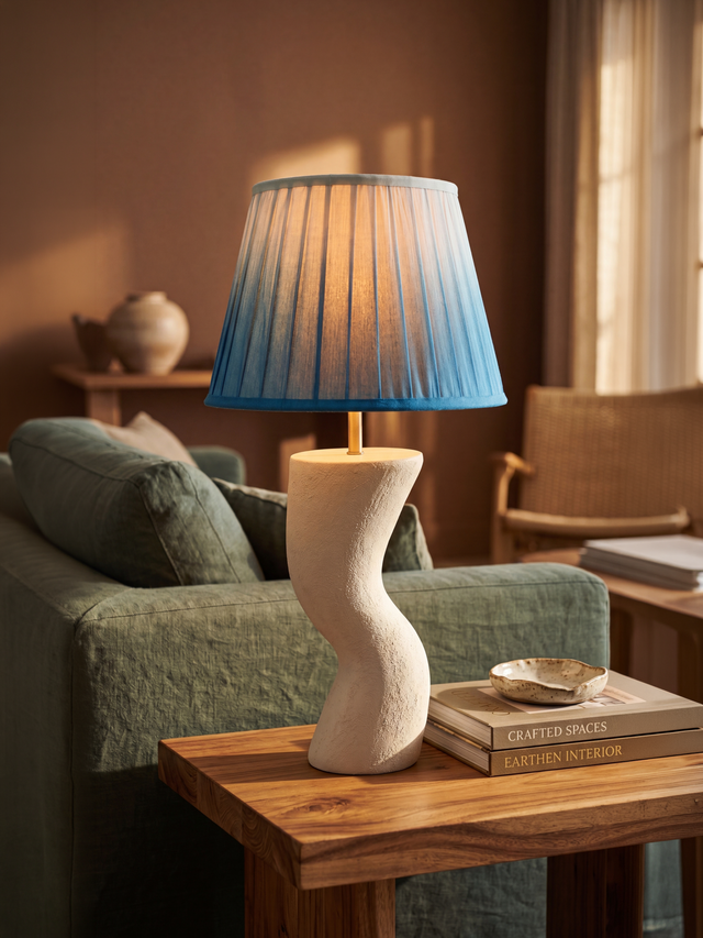 Saskia Silk Ombre Lampshade with Miru Paper Mache Base