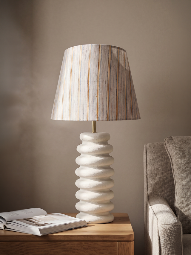 Baker Silk Lampshade with Paper Mache Base