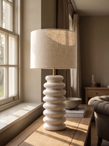 Becky Cotton Lampshade with Sora Paper Mache Base