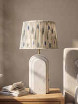 Clive Cotton Lampshade with Geometric Marble Base