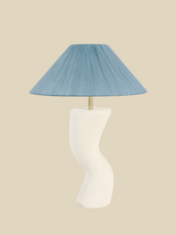 Luisa Raffia Lampshade with Miru Paper Mache Sculptural Lamp Base