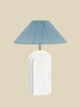 Luisa Raffia Lampshade with Arko Marble Geometric Lamp Base