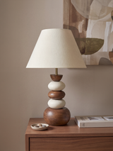 Virginia Cotton Lampshade with Pebble Base