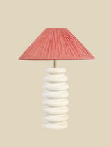 Charlotte Raffia Lampshade with Sora Paper Mache Sculptural Lamp Base