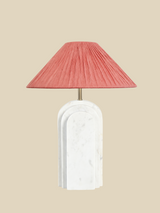 Charlotte Raffia Lampshade with Arko Marble Geometric Lamp Base