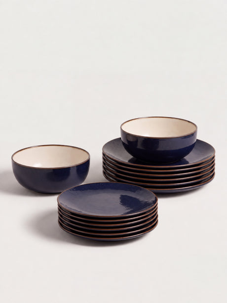 Linden Navy Stoneware Dinner Set