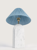Luisa Raffia Lampshade with Geometric Marble Base