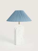 Luisa Raffia Lampshade with Geometric Marble Base