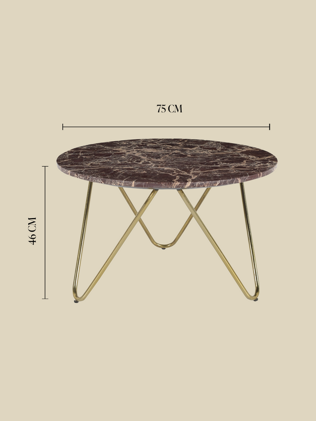 Edwin Marble Coffee Table - Gold Base