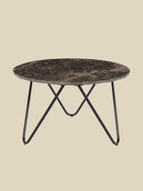 Aiden Marble Coffee Table - Black Base