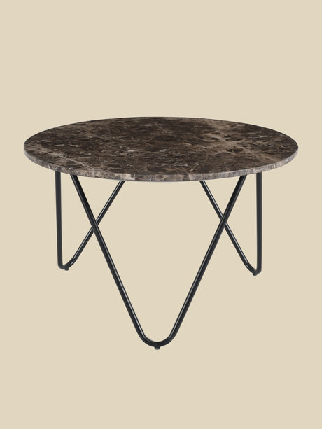 Aiden Marble Coffee Table - Black Base