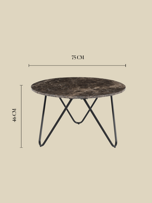 Aiden Marble Coffee Table - Black Base