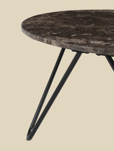 Aiden Marble Coffee Table - Black Base