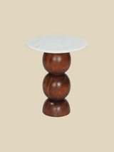 Denis White Marble Side Table