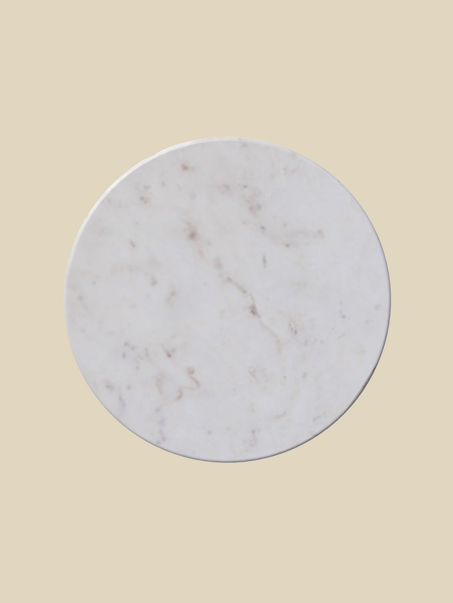 Denis White Marble Side Table