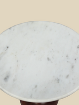 Denis White Marble Side Table