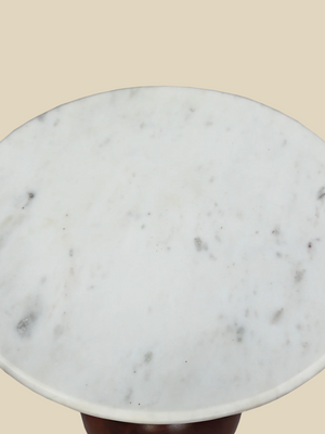 Denis White Marble Side Table