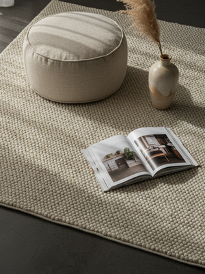 Aurel Hand-woven Wool Rug - Beige