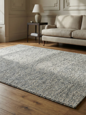 Ashen Hand-woven Wool Rug - Grey