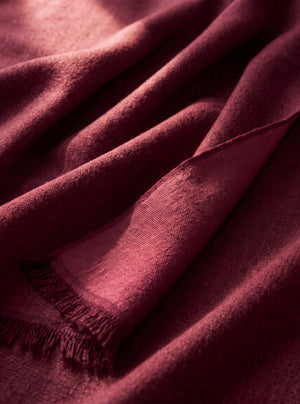 Sri Cashmere Wool Scarf - Burgundy