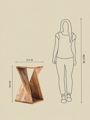 Fen Z-shaped Mango Wood Side Table