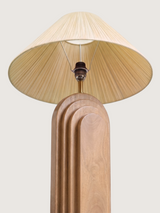 Nicola Raffia Lampshade with Geometric Mango Wood Base