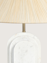 Nicola Raffia Lampshade with Geometric Marble Base