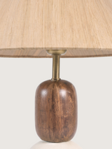 Olivia Raw Silk Lampshade with Mini Pebble Base