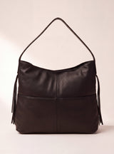 Kira Leather Hobo Tote Bag - Cacao