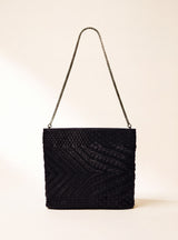 Baker Woven Leather Pochette - Black