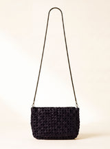 Posh Woven Leather Clutch Bag - Black