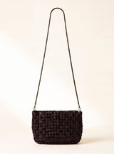 Posh Woven Leather Clutch Bag - Walnut