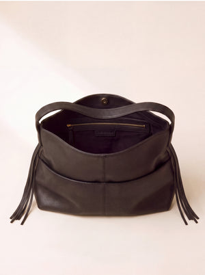 Kira Leather Hobo Tote Bag - Cacao
