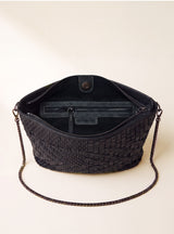 Baker Woven Leather Pochette - Black
