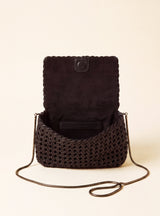 Posh Woven Leather Clutch Bag - Walnut