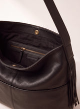 Kira Leather Hobo Tote Bag - Cacao
