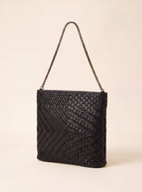 Baker Woven Leather Pochette - Black