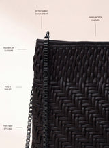 Baker Woven Leather Pochette - Black