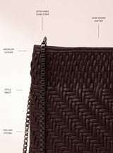 Baker Woven Leather Pochette - Walnut