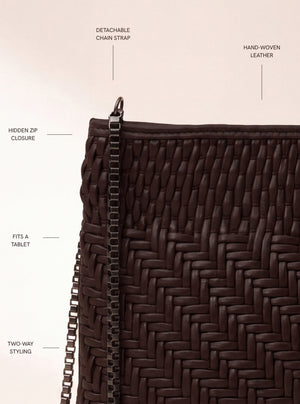 Baker Woven Leather Pochette - Walnut